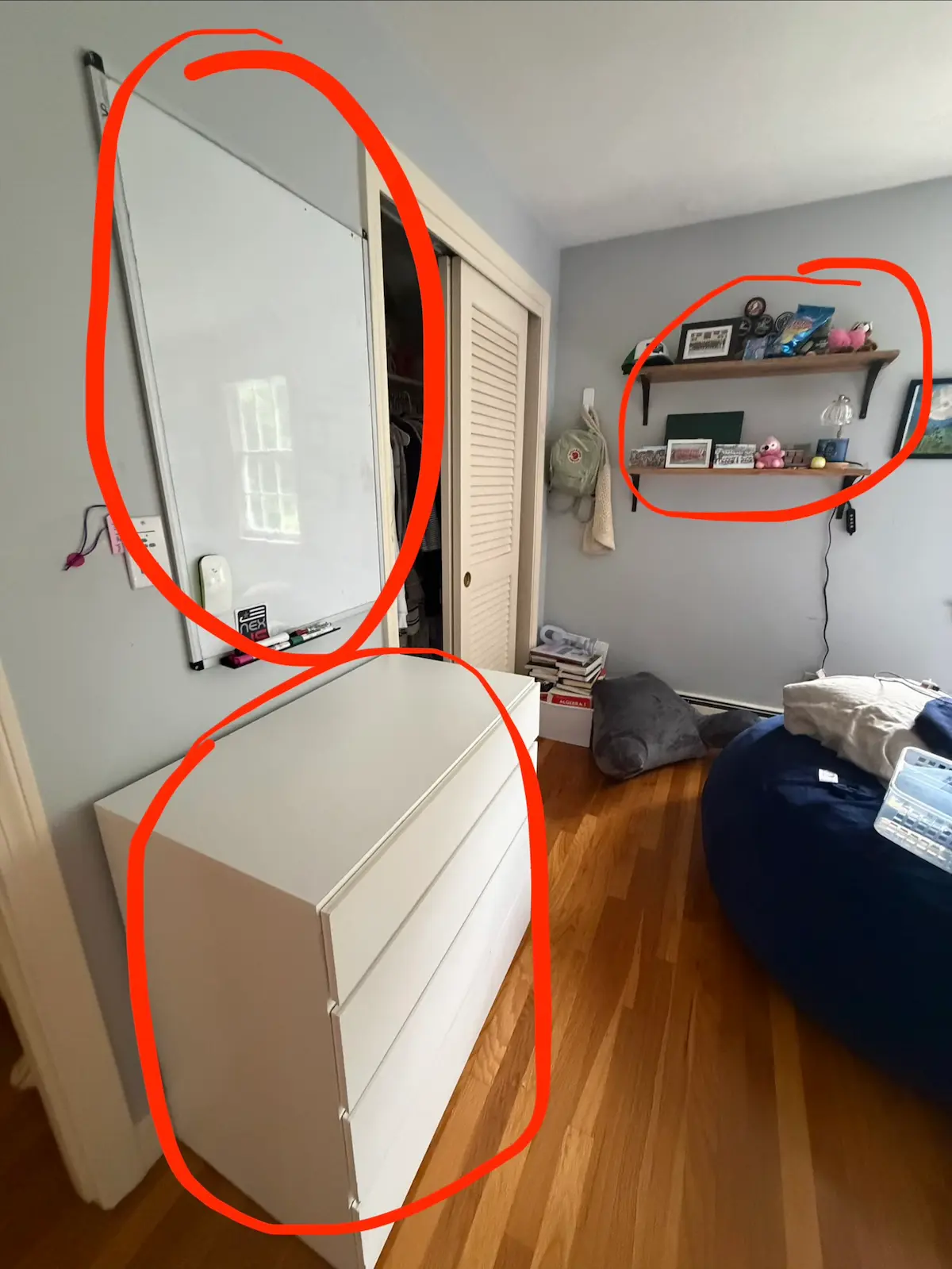 Office shelving and whiteboard assembly